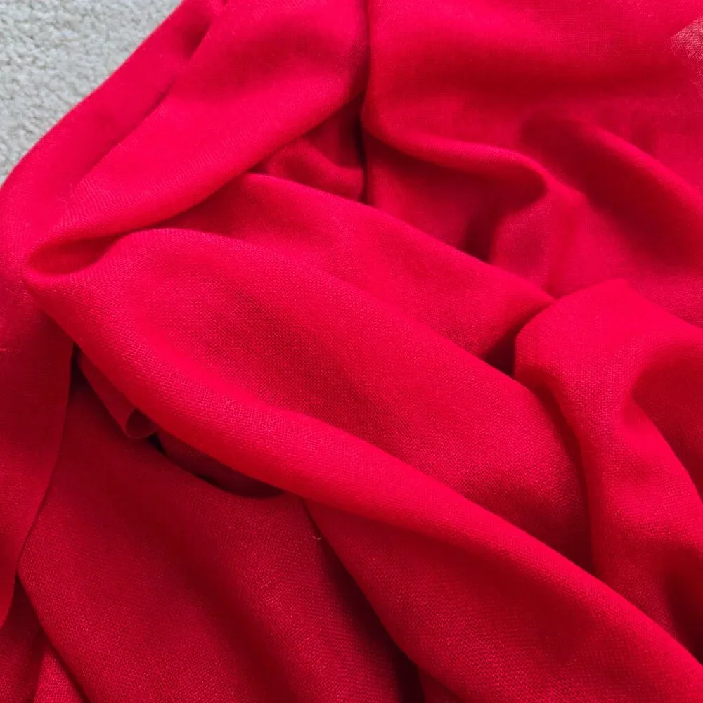 Lightweight Cashmere Wool Scarf Red